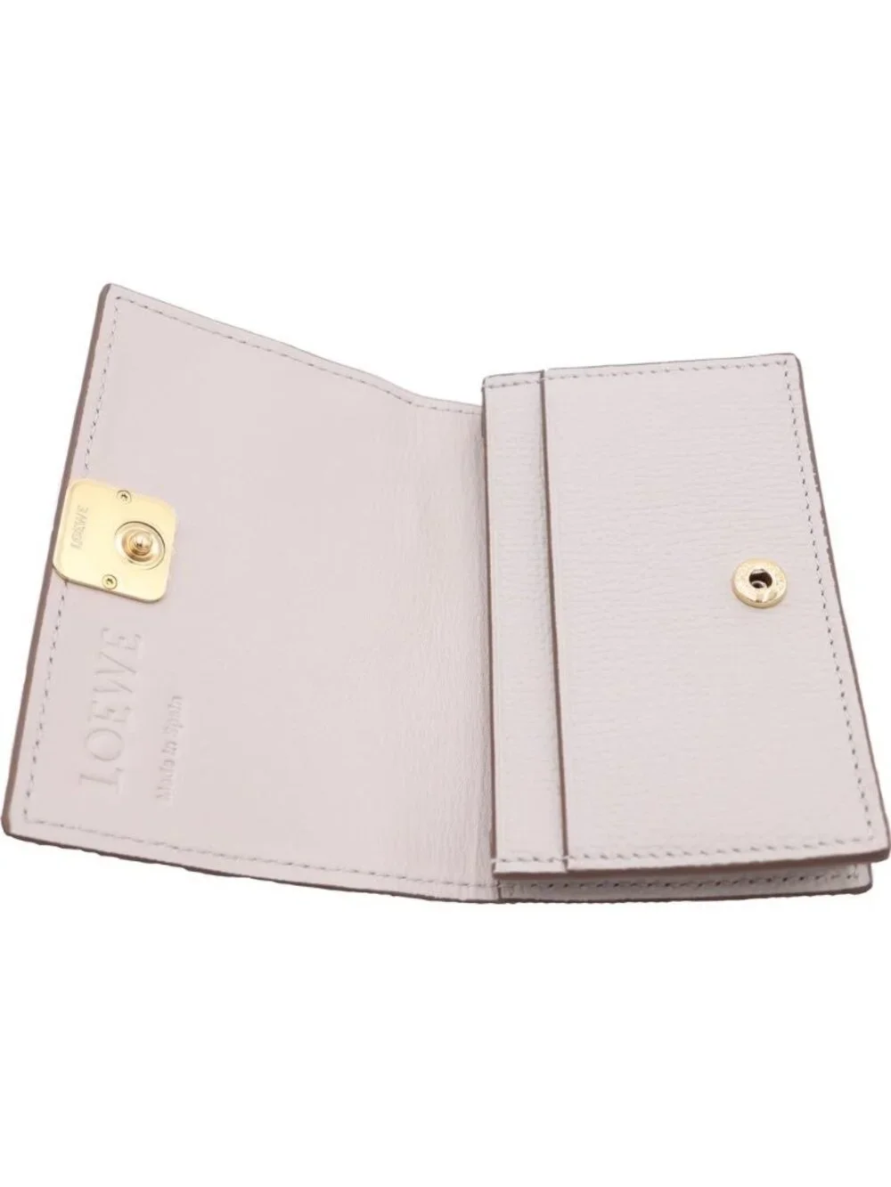Loewe Anagram Leather Card Case Business Holder Beige